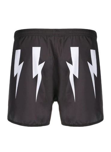 NEIL BARRETT lightning print running shorts
